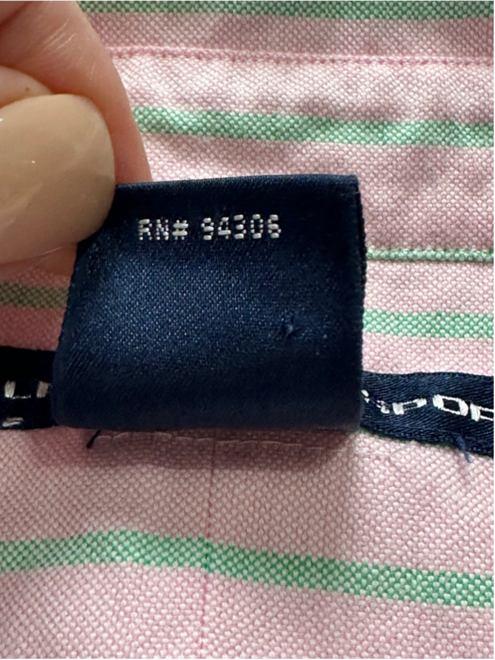 Vintage Ralph Lauren Sport Women’s Pink Green Stripe Oxford Shirt Hong Kong Slim - Picture 9 of 12